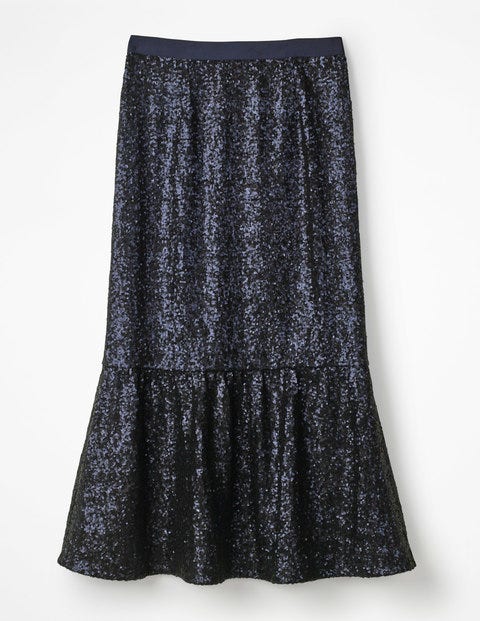Sequin Midi Skirt - Navy Sequin Midi Skirt - Navy