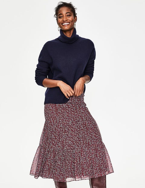 Frome Midi Skirt - Dark Burgundy Twinkle Vine Frome Midi Skirt - Dark Burgundy Twinkle Vine