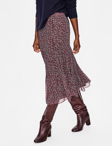 Frome Midi Skirt - Dark Burgundy Twinkle Vine Frome Midi Skirt - Dark Burgundy Twinkle Vine