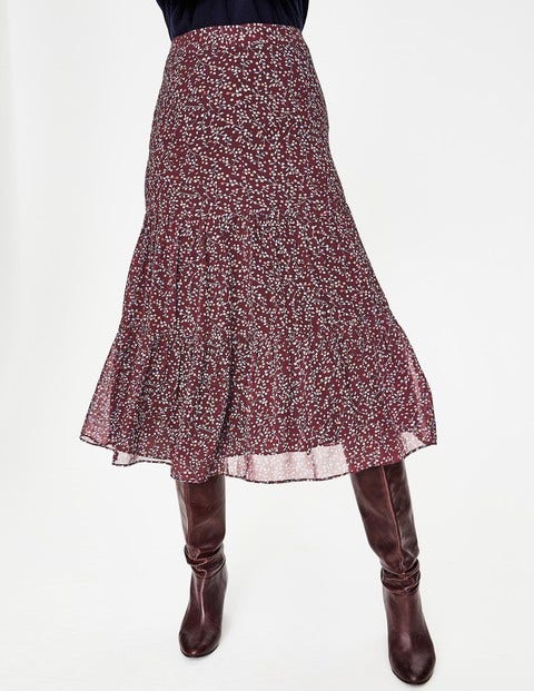 Frome Midi Skirt - Dark Burgundy Twinkle Vine Frome Midi Skirt - Dark Burgundy Twinkle Vine