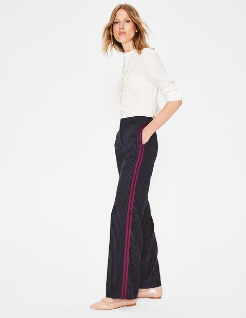 Cresswell Pinstripe Trousers - Navy Pinstripe Cresswell Pinstripe Trousers - Navy Pinstripe