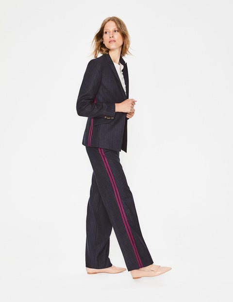 Cresswell Pinstripe Trousers - Navy Pinstripe Cresswell Pinstripe Trousers - Navy Pinstripe