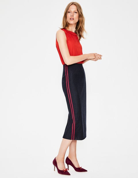 Cresswell Pinstripe Skirt - Navy Pinstripe Cresswell Pinstripe Skirt - Navy Pinstripe