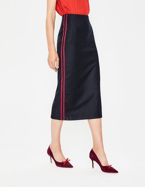 Cresswell Pinstripe Skirt - Navy Pinstripe Cresswell Pinstripe Skirt - Navy Pinstripe