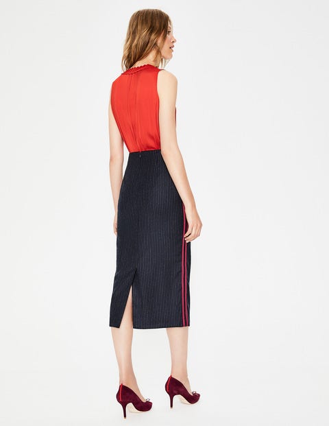 Cresswell Pinstripe Skirt - Navy Pinstripe Cresswell Pinstripe Skirt - Navy Pinstripe