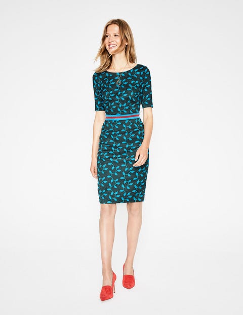 Robe Ajustée Fleur - Vert Chatsworth, feuilles Robe Ajustée Fleur - Vert Chatsworth, feuilles