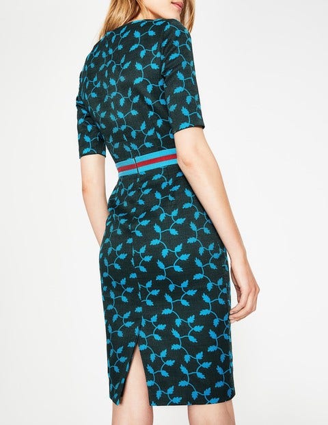 Robe Ajustée Fleur - Vert Chatsworth, feuilles Robe Ajustée Fleur - Vert Chatsworth, feuilles
