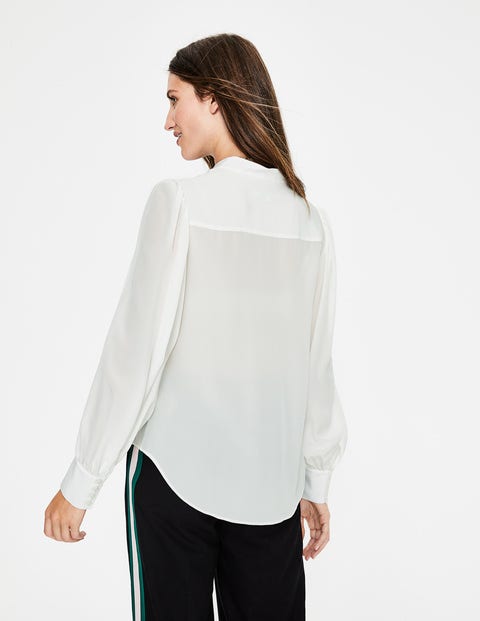 Blouson Sleeve Silk Shirt - Ivory Blouson Sleeve Silk Shirt - Ivory