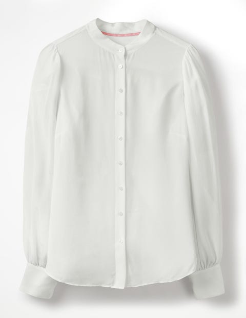 Blouson Sleeve Silk Shirt - Ivory Blouson Sleeve Silk Shirt - Ivory