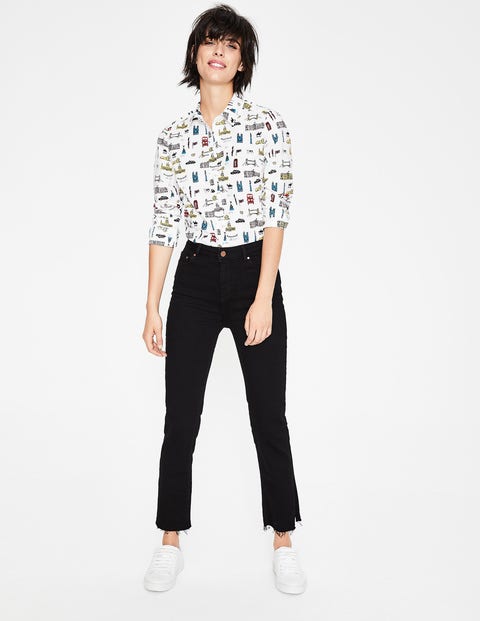 Modern Classic Shirt - Ivory and Poinsettia, London Modern Classic Shirt - Ivory and Poinsettia, London