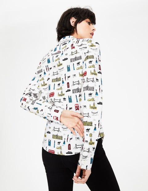 Modern Classic Shirt - Ivory and Poinsettia, London Modern Classic Shirt - Ivory and Poinsettia, London