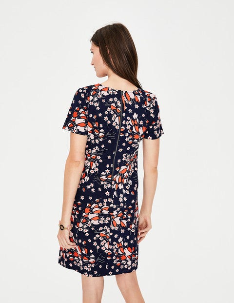 Easy Shift Dress - Navy Autumnal Leaves Easy Shift Dress - Navy Autumnal Leaves
