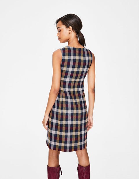 Rosie Tweed Dress - Mulled Wine Hot Mustard Check Rosie Tweed Dress - Mulled Wine Hot Mustard Check
