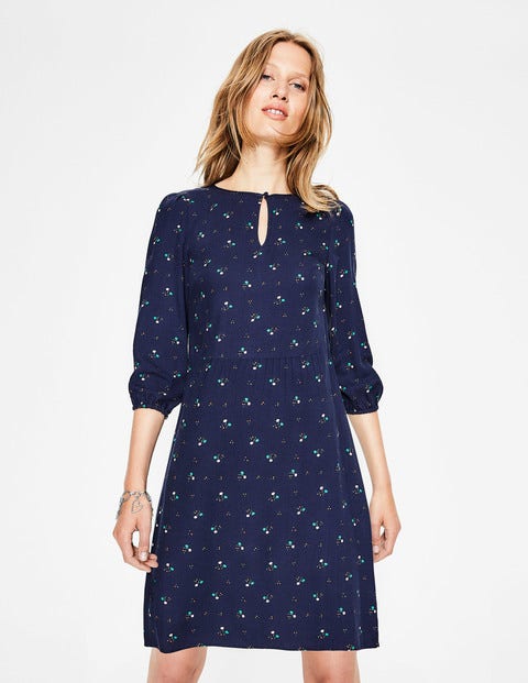 Nerissa Dress - Navy Pom Pom Bud Nerissa Dress - Navy Pom Pom Bud