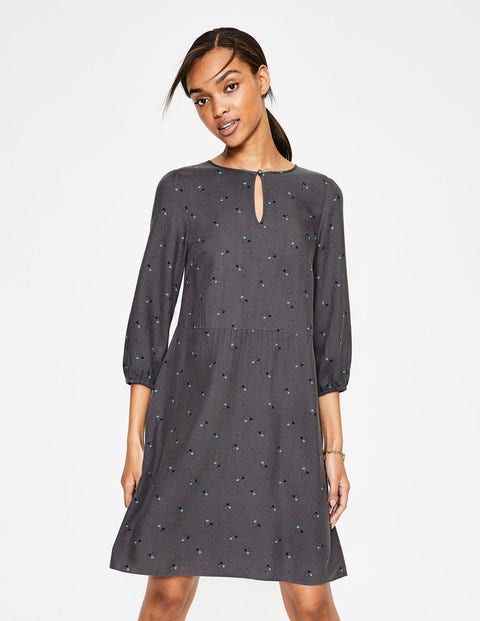 Nerissa Dress - Pewter Pom Pom Bud Nerissa Dress - Pewter Pom Pom Bud