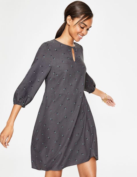 Nerissa Dress - Pewter Pom Pom Bud Nerissa Dress - Pewter Pom Pom Bud
