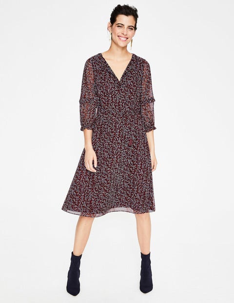 Iona Midi Dress - Dark Burgundy, Twinkle Vine Iona Midi Dress - Dark Burgundy, Twinkle Vine