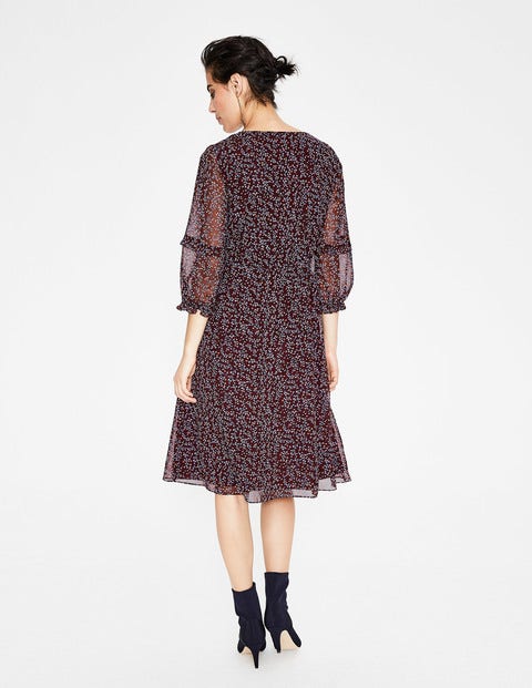 Iona Midi Dress - Dark Burgundy, Twinkle Vine Iona Midi Dress - Dark Burgundy, Twinkle Vine