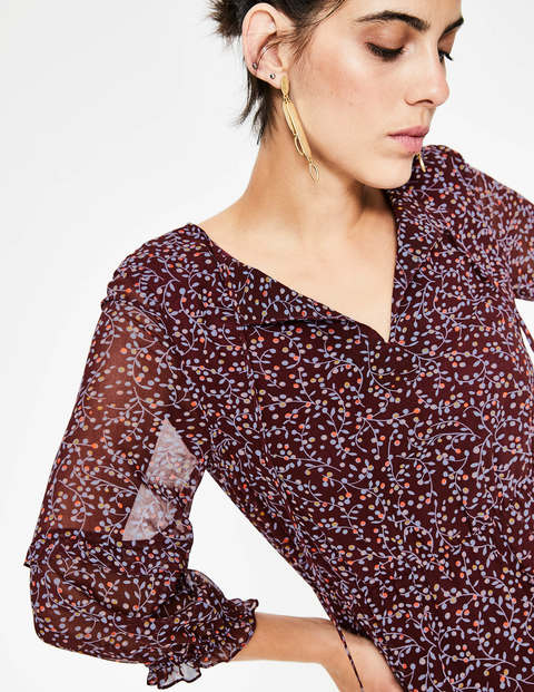Iona Midi Dress - Dark Burgundy, Twinkle Vine Iona Midi Dress - Dark Burgundy, Twinkle Vine
