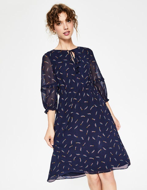Iona Midi Dress - Navy, Shooting Star Iona Midi Dress - Navy, Shooting Star