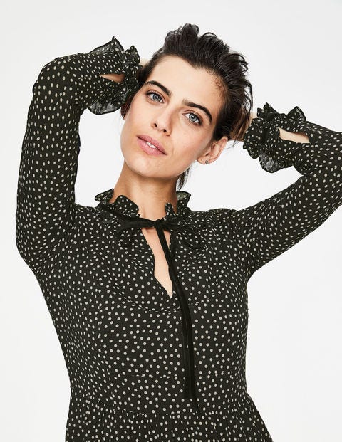 Robe midi Cecilla - Pois indisciplinés noirs Robe midi Cecilla - Pois indisciplinés noirs