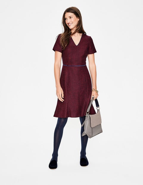 Albany Tweed Dress - Post Box Red Herringbone Albany Tweed Dress - Post Box Red Herringbone