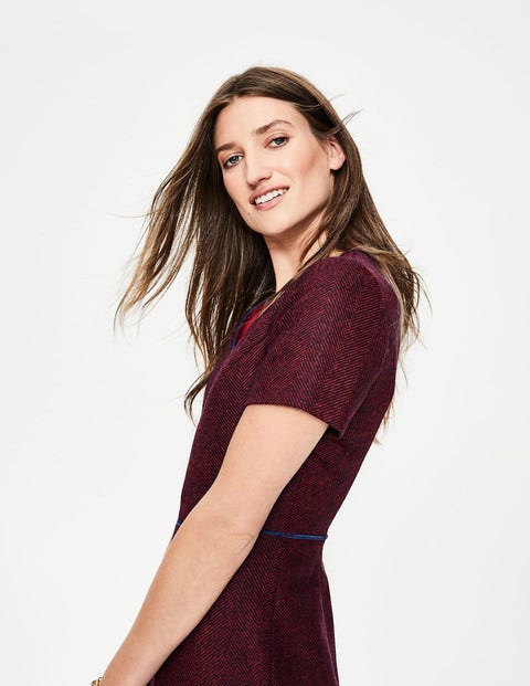 Albany Tweed Dress - Post Box Red Herringbone Albany Tweed Dress - Post Box Red Herringbone