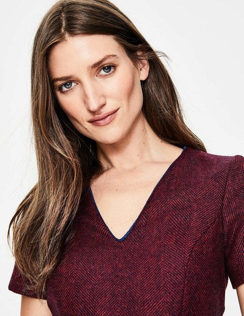 Albany Tweed Dress - Post Box Red Herringbone Albany Tweed Dress - Post Box Red Herringbone