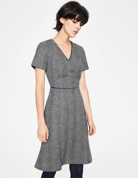 navy tweed dress