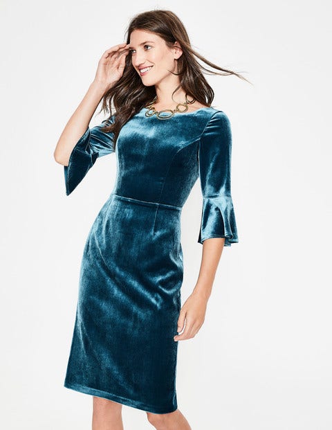 Aubrey Velvet Dress - Drummer Blue Aubrey Velvet Dress - Drummer Blue