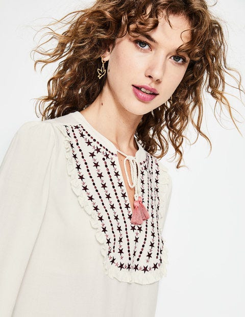 Polly Embroidered Top - Ivory Polly Embroidered Top - Ivory