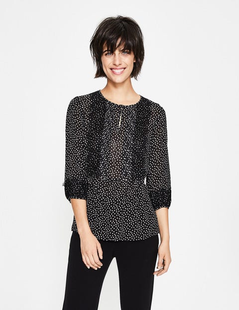 Cynthia Top - Black, Scattered Spot Cynthia Top - Black, Scattered Spot