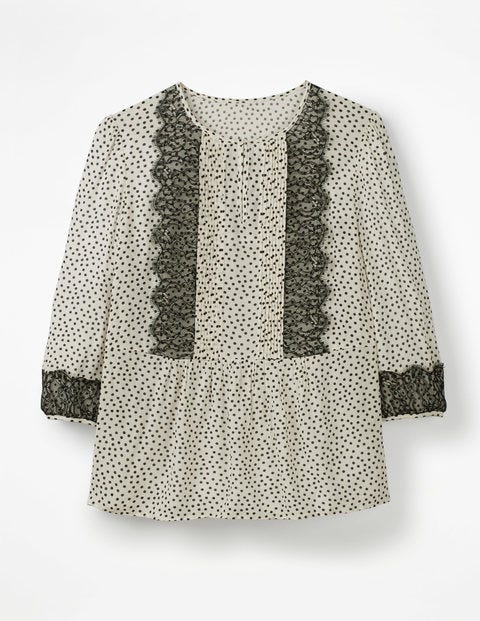 Cynthia Top - Ivory, Scattered Spot Cynthia Top - Ivory, Scattered Spot