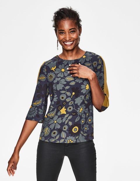 Leonora Top - Navy and Trumpet, Bloom Leonora Top - Navy and Trumpet, Bloom