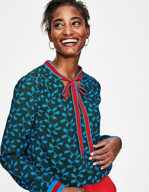 Riley Blouse - Chatsworth Green, Trellis Riley Blouse - Chatsworth Green, Trellis