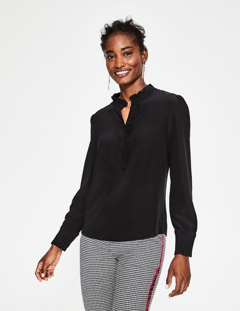 Romaine Silk Shirt - Black Romaine Silk Shirt - Black