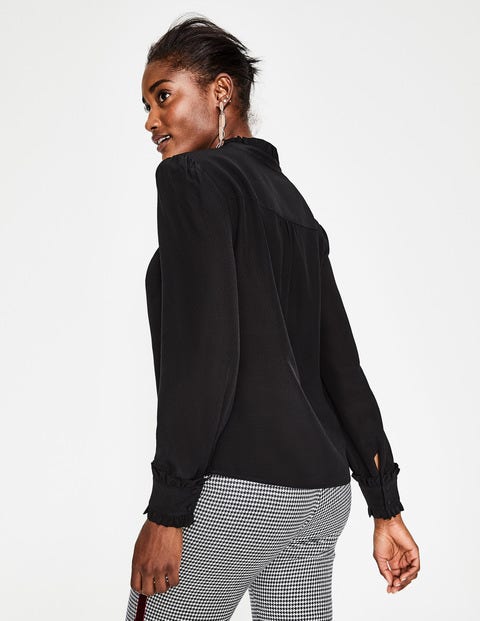 Romaine Silk Shirt - Black Romaine Silk Shirt - Black