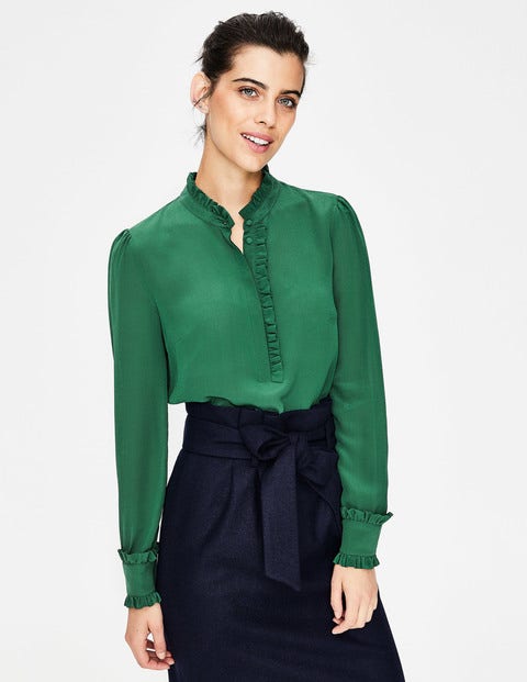 Chemise Romaine En Soie - Vert amazonien Chemise Romaine En Soie - Vert amazonien