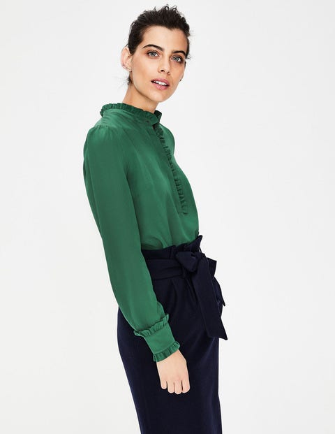 Chemise Romaine En Soie - Vert amazonien Chemise Romaine En Soie - Vert amazonien