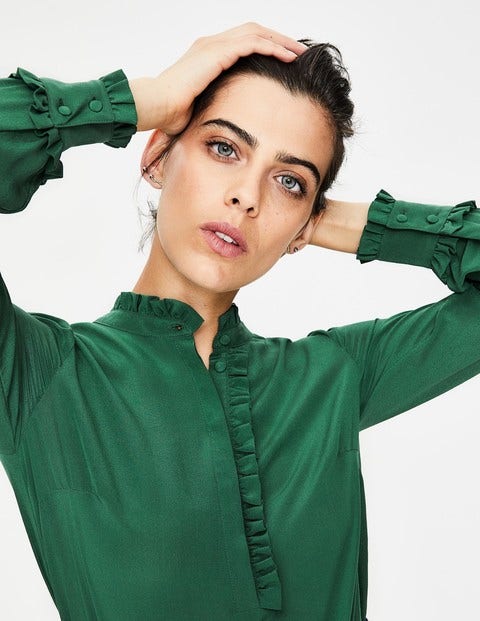 Chemise Romaine En Soie - Vert amazonien Chemise Romaine En Soie - Vert amazonien