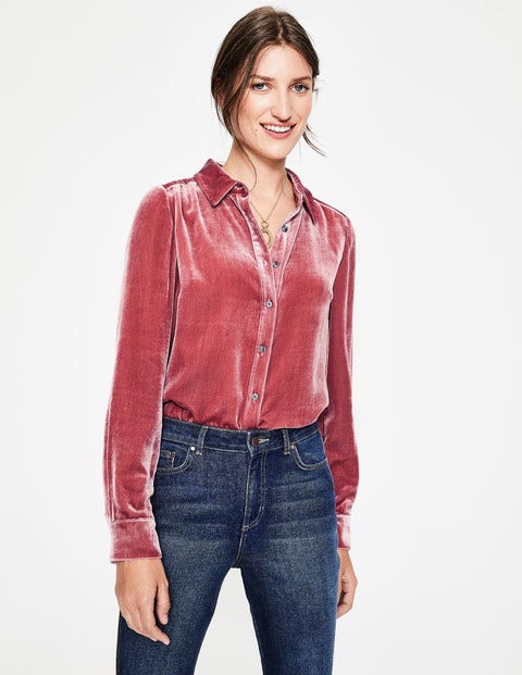 Kristen Velvet Shirt - Blush Kristen Velvet Shirt - Blush