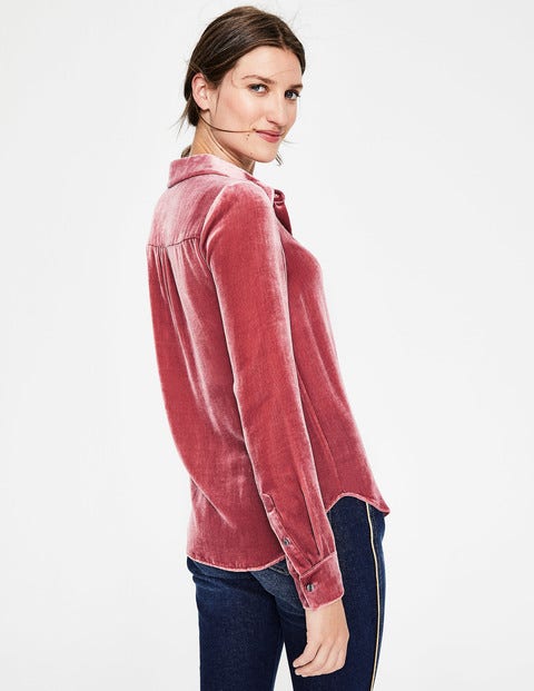 Kristen Velvet Shirt - Blush Kristen Velvet Shirt - Blush