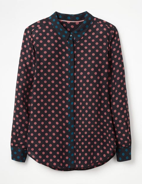 Silk Shirt - Blush Regular Spot Silk Shirt - Blush Regular Spot