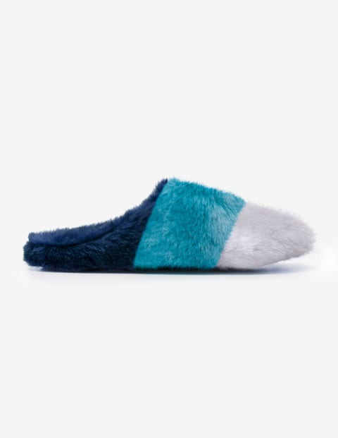 Colour Block Slipper Mules - Navy Colour Block Slipper Mules - Navy