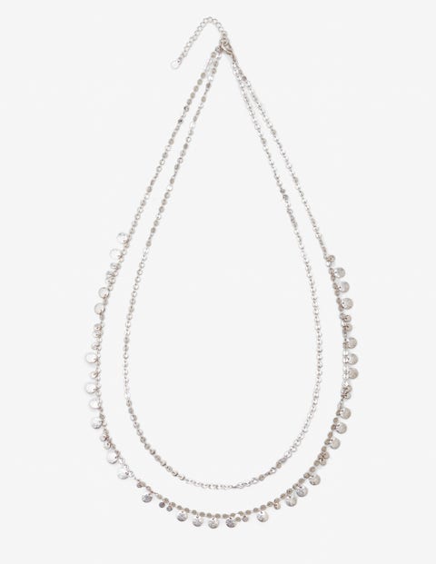 Dainty Disc Longline Necklace - Silver Metallic Dainty Disc Longline Necklace - Silver Metallic