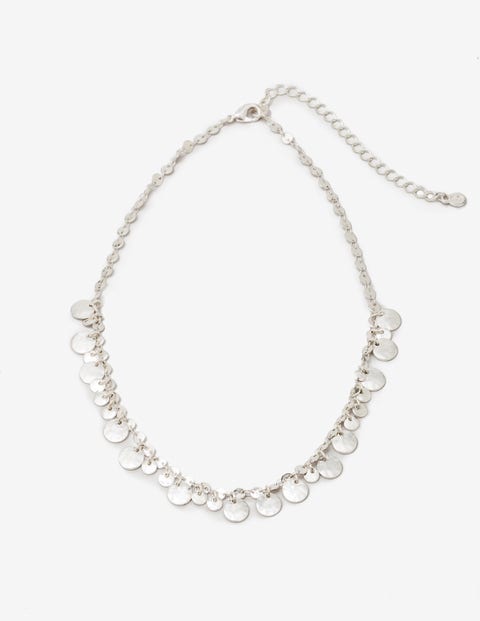 Dainty Disc Necklace - Silver Metallic Dainty Disc Necklace - Silver Metallic