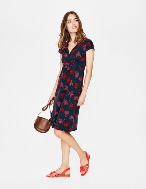 Casual Jersey Dress - Navy Holiday Palm Casual Jersey Dress - Navy Holiday Palm