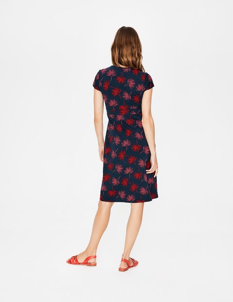 Casual Jersey Dress - Navy Holiday Palm Casual Jersey Dress - Navy Holiday Palm