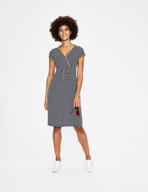Casual Jersey Dress - Navy Graphic Geo Casual Jersey Dress - Navy Graphic Geo