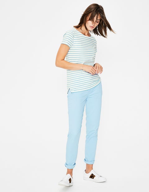 Short Sleeve Breton - Ivory/Heron Blue Short Sleeve Breton - Ivory/Heron Blue